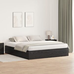 Cadru de pat cu depozitare  Negru Stejar 180x200 cm
