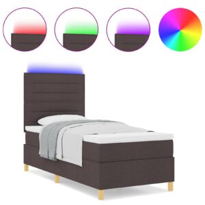 Cadru de Pat Box Spring Maro închis Lemn 100 x 200 cm