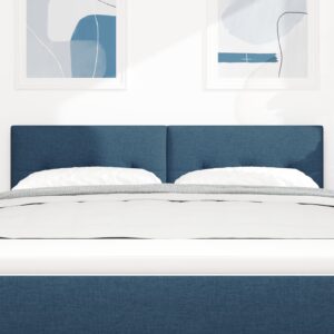 Tăblie LED Tapițată cu Butoane Albastră 72 cm Material