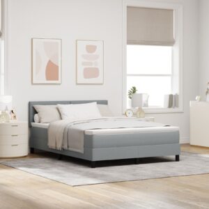 Cadru Pat  cu Saltea Gri Deschis Material 160 x 200 cm