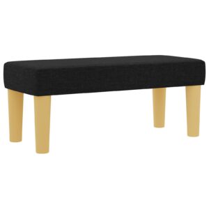 Cadru pat  cu saltea Set 2 Negru Țesătură 90 x 190 cm Cadru pat