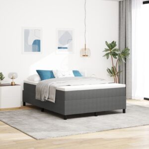 Pat Box Spring  Gri deschis 140x200 cm Făcut din țesătură de catifea