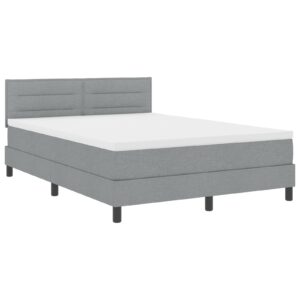 Cadru Pat  cu Saltea Gri Deschis Material 140 x 190 cm Saltea Pat