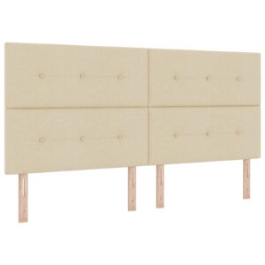 Pat Box Spring  cu Saltea, Crem, 200x200 cm, Material Textil