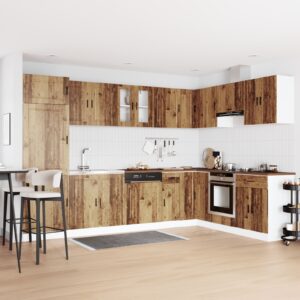 Cabinet de bază cu chiuvetă ""Porto"" din lemn vechi 80x46x84,5 cm din lemn prelucrat