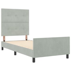 Cadru de pat Gri deschis 100x200 cm Catifea