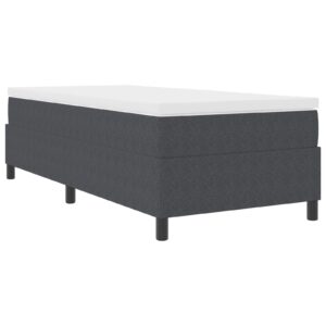ă Pat cu arcuri Box Gri închis 100x200 cm din stofă corduroy