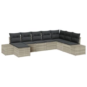 Set canapea de grădină  8 piese Gri deschis