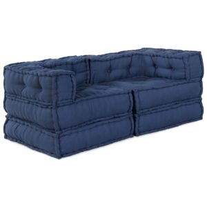 Pufuri modulare , 2 bucăți, material indigo