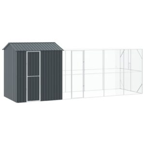 Cușcă pentru Păsări cu Extensie Antracit 210x619x247 cm Oțel