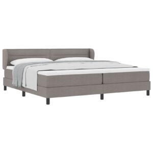 Pat boxspring  cu saltea taupe 200x200 cm din țesătură