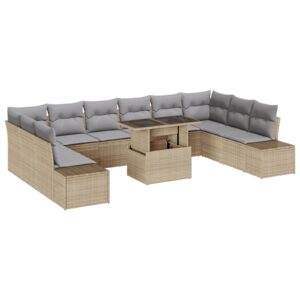 Set de canapea grădină  Set 11 piese Bej Gri