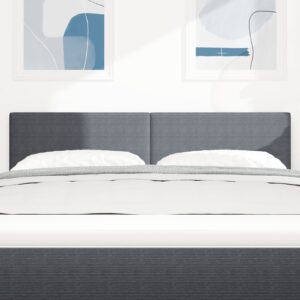 Tăblie LED Design Simplu Gri Întunecos 80 cm Material Catifea