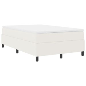 Pat cu arcuri  Crem 120x200 cm din țesătură de catifea