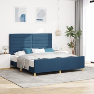 Cadru de pat din material textil albastru  180x200 cm