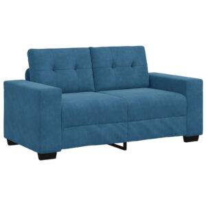 Set de canapele  2 piese cu perne din catifea albastră