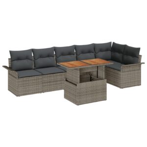 Set de Sofa pentru Grădină  Set de 7 Gri