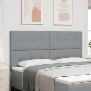 Tăblie Capitan Butonată Gri Deschis 180 cm Textil