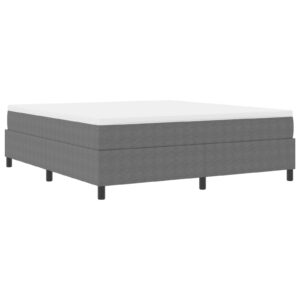 Cadru de pat Box Spring Gri deschis Super King din țesătură corduroy