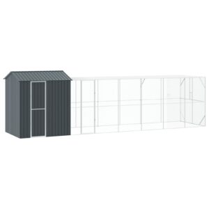 Cuști pentru păsări cu extensie Anthracite 210x817x247 cm Oțel