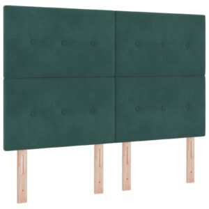 Tăblie Tapițată cu Butoane Verde Întunecat 160 cm Catifea