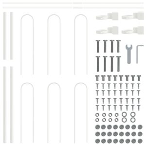 Plasă de Grădină  cu Vârf Hoop Alb 10,2x1,2 m Oțel