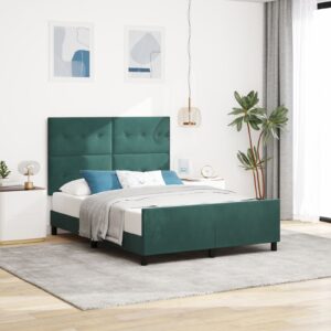Cadrul patului  Verde închis 160x200 cm Catifea
