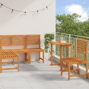Set de dining pentru grădină  4 piese - Lemn de acacia masiv