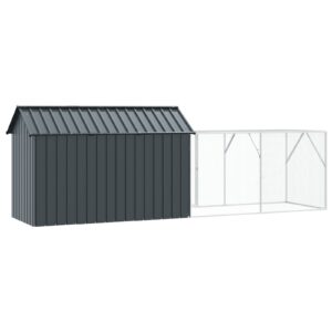 Volieră pentru păsări cu extensie Antracit 112x421x141 cm Oțel