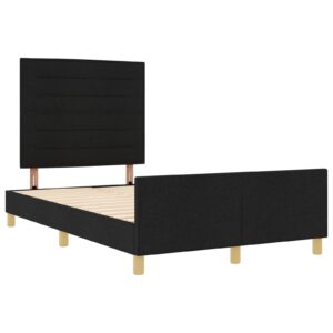 Cadru de pat din textile negre  160x200 cm