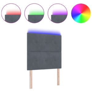 Căpătâi LED  Gri Închis 100 cm Catifea