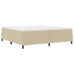 Cadru de Pat Box Spring Verde Deschis Gri 200x200 cm Din Stofă Cordon