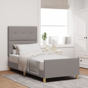 Cadru de pat  taupe 100x200 cm din material textil