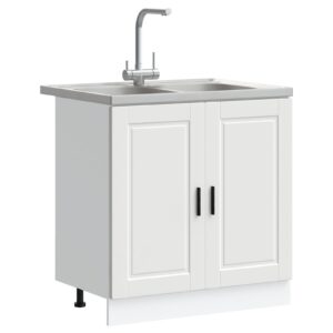 dulap de bază cu chiuvetă ""Porto"" alb 80x46x84,5 cm din lemn prelucrat