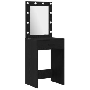 Set toaletă  3 piese cu LED negru din lemn