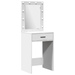 Set toaletă  2 piese cu LED din lemn alb