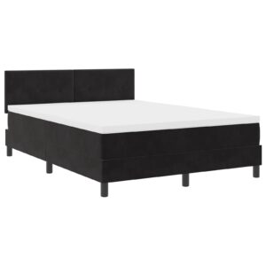 Pat Box Spring  cu Saltea Negru 160x200 cm Catifea