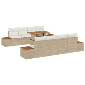 Set Canapea Grădină  Set de 9 Bej Ratan