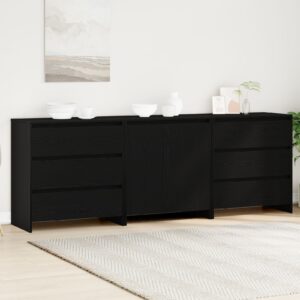 Set de 3 bufete din lemn de stejar negru