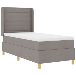 Pat cu saltea  taupe 100x200 cm țesătură