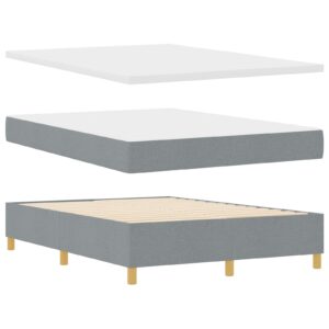 Cadru de Pat  cu Saltea Set de 2 Gri Deschis Poliester