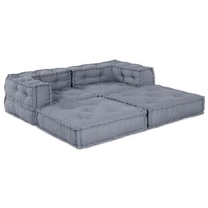 Poufuri Modulare  2 buc Gri Textil