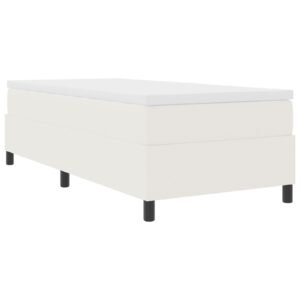 Pat Box Spring Crem 90x200 cm din material corduroy