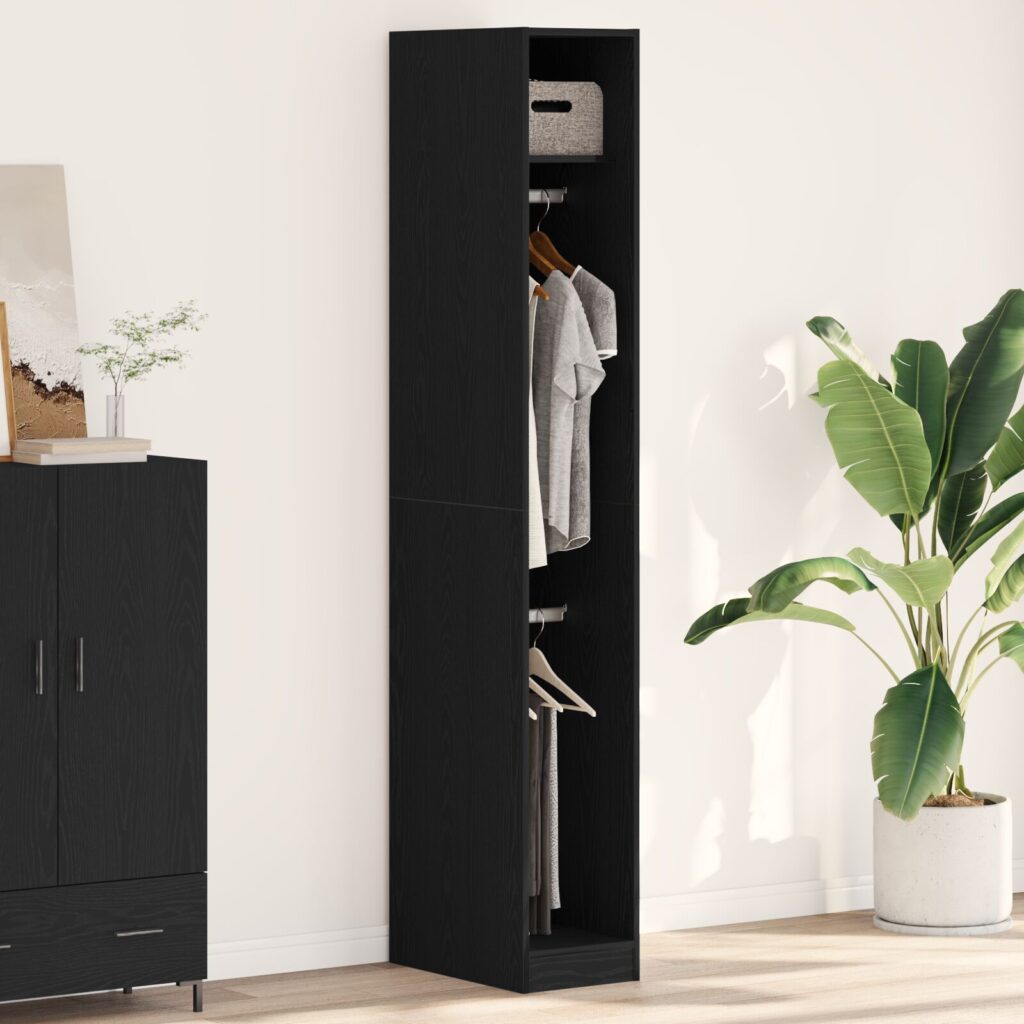 dulap  Negru Stejar 30x50x200 cm Lemn prelucrat
