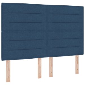 Pat Box Spring  cu Saltea Albastru 140x200 cm Fabric
