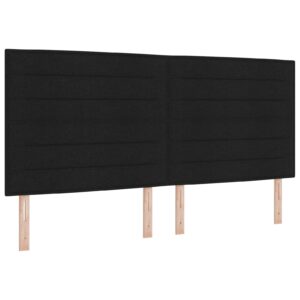 Cadru de pat box spring Negru Material textil 200 x 200 cm
