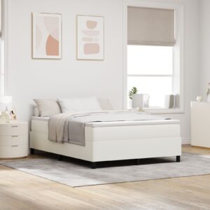 Cadru de pat Box Spring Crem 140x200 cm din țesătură de corduroy