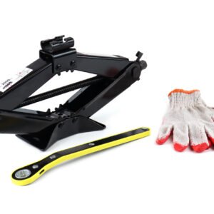 Cric Trapezoidal cu actionare manuala, capacitate ridicare 2000 kg, cu clichet si manusi de lucru