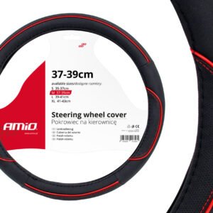 Husa volan negru + dunga rosie SWC-07-M (37-39cm)