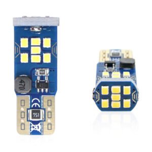 Set becuri auto cu LED CANBUS UltraBright compatibil T10 W5W 21 SMD Alb 12V/24V, destinat competitiilor auto sau off-road